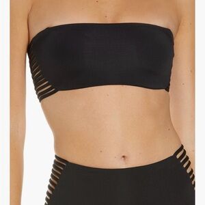 L*Space kit Black Bandeau Bikini top size medium